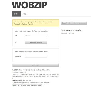 Extract کردن آنلاین یک فایل زیپ-wobzip